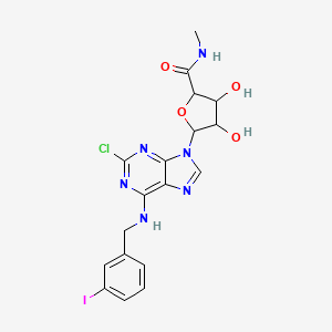 molecular formula C18H18ClIN6O4 B1214646 5-[2-chloro-6-[(3-iodophenyl)methylamino]-9-purinyl]-3,4-dihydroxy-N-methyl-2-oxolanecarboxamide 