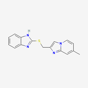 molecular formula C16H14N4S B12146499 2-{[(7-methylimidazo[1,2-a]pyridin-2-yl)methyl]sulfanyl}-1H-benzimidazole 