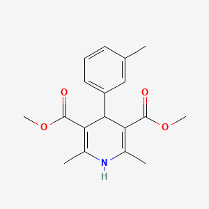 molecular formula C18H21NO4 B1214657 1,4-Dihydro-2,6-dimethyl-4-(3-methylphenyl)-3,5-pyridinedicarboxylic acid dimethyl ester CAS No. 80307-08-0