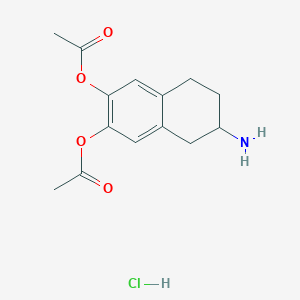 molecular formula C14H18ClNO4 B1214660 2-Amino-6,7-diacetoxy-1,2,3,4-tetrahydronaphthalene CAS No. 82205-64-9