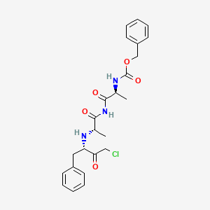 molecular formula C24H28ClN3O5 B1214668 (S)-N-((Phenylmethoxy)carbonyl)-L-alanyl-N-(3-chloro-2-oxo-1-(phenylmethyl)propyl)-L-alaninamide CAS No. 86832-16-8