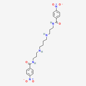 molecular formula C24H32N6O6 B1214670 N(1),N(14)-Bis(4-nitrobenzoyl)spermine CAS No. 87581-16-6