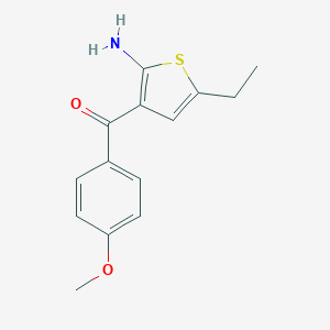 molecular formula C14H15NO2S B121468 (2-Amino-5-ethyl-3-thienyl)(4-methoxyphenyl)methanone CAS No. 153195-01-8