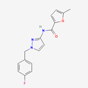 N-[1-[(4-fluorophenyl)methyl]-3-pyrazolyl]-5-methyl-2-furancarboxamide