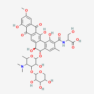2-[[(5S,6S)-5-[5-(dimethylamino)-3-hydroxy-6-methyl-4-(3,4,5-trihydroxytetrahydropyran-2-yl)oxy-tetrahydropyran-2-yl]oxy-1,6,9,14-tetrahydroxy-11-methoxy-3-methyl-8,13-dioxo-5,6-dihydrobenzo[a]tetracene-2-carbonyl]amino]-3-hydroxy-propanoic acid