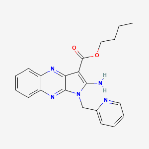 molecular formula C21H21N5O2 B12146959 butyl 2-amino-1-[(pyridin-2-yl)methyl]-1H-pyrrolo[2,3-b]quinoxaline-3-carboxylate 