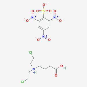 molecular formula C14H18Cl2N4O11S B012147 Butyric acid, 4-(bis(2-chloroethyl)amino)-, 2,4,6-trinitrobenzenesulfonate CAS No. 100700-27-4