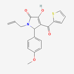 molecular formula C19H17NO4S B12147101 3-hydroxy-5-(4-methoxyphenyl)-1-(prop-2-en-1-yl)-4-(thiophen-2-ylcarbonyl)-1,5-dihydro-2H-pyrrol-2-one 