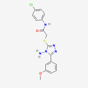 molecular formula C17H16ClN5O2S B12147194 2-{[4-amino-5-(3-methoxyphenyl)-4H-1,2,4-triazol-3-yl]sulfanyl}-N-(4-chlorophenyl)acetamide 