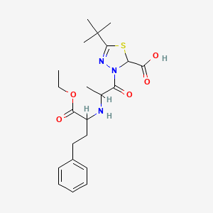 molecular formula C22H31N3O5S B1214722 5-tert-butyl-3-[2-[(1-ethoxy-1-oxo-4-phenylbutan-2-yl)amino]propanoyl]-2H-1,3,4-thiadiazole-2-carboxylic acid 