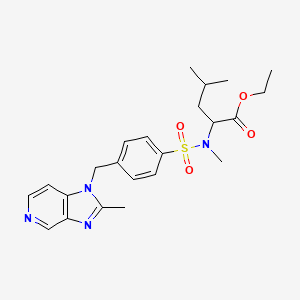 molecular formula C23H30N4O4S B1214724 Ethyl 4-methyl-2-[methyl-[4-[(2-methylimidazo[4,5-c]pyridin-1-yl)methyl]phenyl]sulfonylamino]pentanoate 