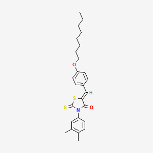molecular formula C26H31NO2S2 B12147258 (5Z)-3-(3,4-dimethylphenyl)-5-[4-(octyloxy)benzylidene]-2-thioxo-1,3-thiazolidin-4-one 