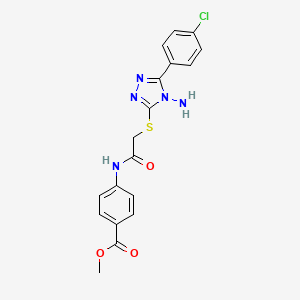 molecular formula C18H16ClN5O3S B12147298 methyl 4-[({[4-amino-5-(4-chlorophenyl)-4H-1,2,4-triazol-3-yl]sulfanyl}acetyl)amino]benzoate 