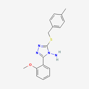 molecular formula C17H18N4OS B12147448 3-(2-Methoxyphenyl)-5-[(4-methylphenyl)methylthio]-1,2,4-triazole-4-ylamine 