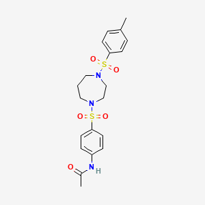 molecular formula C20H25N3O5S2 B1214747 N-[4-[[4-(4-methylphenyl)sulfonyl-1,4-diazepan-1-yl]sulfonyl]phenyl]acetamide 