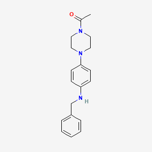 molecular formula C19H23N3O B1214748 1-[4-[4-[(Phenylmethyl)amino]phenyl]-1-piperazinyl]ethanone 