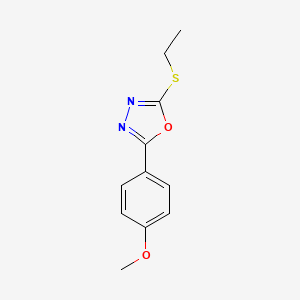molecular formula C11H12N2O2S B1214750 2-(Ethylthio)-5-(4-methoxyphenyl)-1,3,4-oxadiazole 