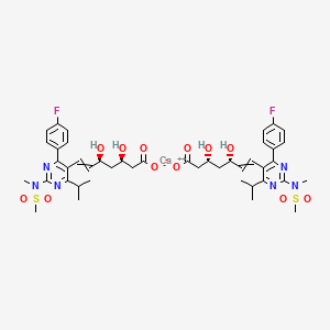 molecular formula C44H54CaF2N6O12S2 B1214751 calcium;(3R,5S)-7-[4-(4-fluorophenyl)-2-[methyl(methylsulfonyl)amino]-6-propan-2-ylpyrimidin-5-yl]-3,5-dihydroxyhept-6-enoate 