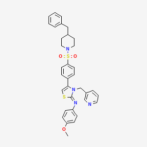 molecular formula C34H34N4O3S2 B12147847 N-[(2Z)-4-{4-[(4-benzylpiperidin-1-yl)sulfonyl]phenyl}-3-(pyridin-3-ylmethyl)-1,3-thiazol-2(3H)-ylidene]-4-methoxyaniline 