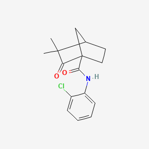 molecular formula C16H18ClNO2 B12147850 N-(2-chlorophenyl)-3,3-dimethyl-2-oxobicyclo[2.2.1]heptane-1-carboxamide 
