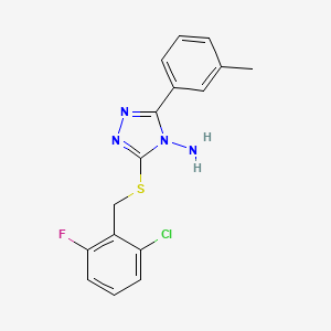 molecular formula C16H14ClFN4S B12147885 3-[(6-Chloro-2-fluorophenyl)methylthio]-5-(3-methylphenyl)-1,2,4-triazole-4-yl amine 