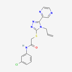 molecular formula C17H15ClN6OS B12147954 N-(3-chlorophenyl)-2-{[4-(prop-2-en-1-yl)-5-(pyrazin-2-yl)-4H-1,2,4-triazol-3-yl]sulfanyl}acetamide 