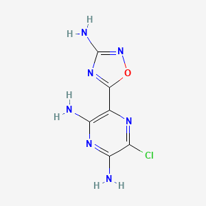 molecular formula C6H6ClN7O B1214804 3-(3-amino-1,2,4-oxadiazol-5-yl)-5-chloropyrazine-2,6-diamine CAS No. 73631-29-5