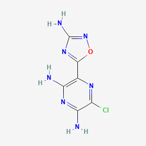 molecular formula C6H6ClN7O B1214804 3-(3-Amino-1,2,4-oxadiazol-5-yl)-5-chloro-2,6-pyrazinediamine CAS No. 73631-29-5