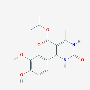 molecular formula C16H20N2O5 B12148061 Propan-2-yl 4-(4-hydroxy-3-methoxyphenyl)-6-methyl-2-oxo-1,2,3,4-tetrahydropyrimidine-5-carboxylate 