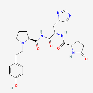 molecular formula C24H30N6O5 B1214807 Pyr-his-pro-tyramine CAS No. 107810-10-6