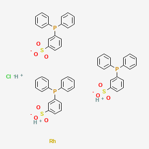 molecular formula C54H45ClO9P3RhS3- B1214808 Chlorotris(diphenylphosphinobenzene-3-sulfonate)rhodium (I) CAS No. 75813-17-1