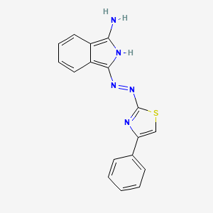 molecular formula C17H13N5S B12148095 N-[(Z)-(3-amino-1-isoindolylidene)amino]-4-phenyl-2-thiazolamine 