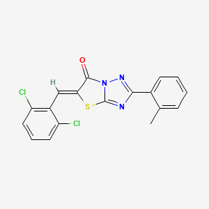 molecular formula C18H11Cl2N3OS B12148114 (5Z)-5-(2,6-dichlorobenzylidene)-2-(2-methylphenyl)[1,3]thiazolo[3,2-b][1,2,4]triazol-6(5H)-one 