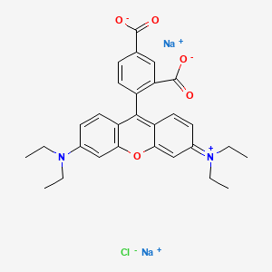 molecular formula C29H29N2O5.Cl. 2Na<br>C29H29ClN2Na2O5 B1214824 若丹明 WT CAS No. 37299-86-8