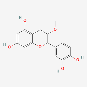 molecular formula C16H16O6 B1214831 2-Methoxy-5,7,3',4'-tetrahydroxyflavan CAS No. 87367-19-9