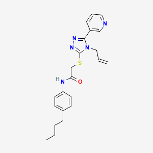 molecular formula C22H25N5OS B12148357 N-(4-butylphenyl)-2-{[4-(prop-2-en-1-yl)-5-(pyridin-3-yl)-4H-1,2,4-triazol-3-yl]sulfanyl}acetamide 