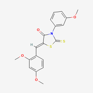 molecular formula C19H17NO4S2 B12148392 (5Z)-5-(2,4-dimethoxybenzylidene)-3-(3-methoxyphenyl)-2-thioxo-1,3-thiazolidin-4-one 