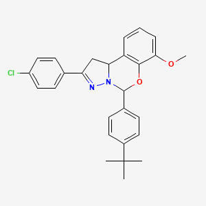 molecular formula C27H27ClN2O2 B12148393 5-(4-Tert-butylphenyl)-2-(4-chlorophenyl)-7-methoxy-1,10b-dihydropyrazolo[1,5-c][1,3]benzoxazine 