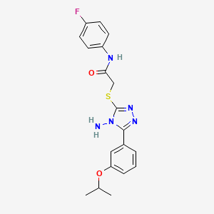 molecular formula C19H20FN5O2S B12148455 2-{4-amino-5-[3-(methylethoxy)phenyl](1,2,4-triazol-3-ylthio)}-N-(4-fluorophen yl)acetamide 