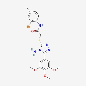 molecular formula C20H22BrN5O4S B12148491 2-{[4-amino-5-(3,4,5-trimethoxyphenyl)-4H-1,2,4-triazol-3-yl]sulfanyl}-N-(2-bromo-4-methylphenyl)acetamide 