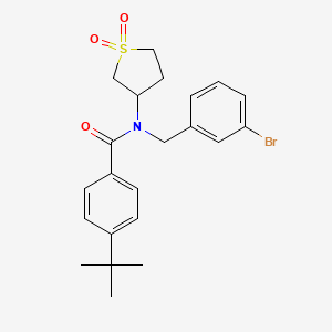 molecular formula C22H26BrNO3S B12148492 N-(3-bromobenzyl)-4-tert-butyl-N-(1,1-dioxidotetrahydrothiophen-3-yl)benzamide 
