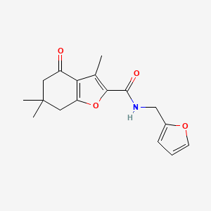 molecular formula C17H19NO4 B12148503 N-(furan-2-ylmethyl)-3,6,6-trimethyl-4-oxo-4,5,6,7-tetrahydro-1-benzofuran-2-carboxamide 