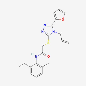 molecular formula C20H22N4O2S B12148536 N-(2-ethyl-6-methylphenyl)-2-{[5-(furan-2-yl)-4-(prop-2-en-1-yl)-4H-1,2,4-triazol-3-yl]sulfanyl}acetamide 