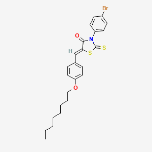 molecular formula C24H26BrNO2S2 B12148583 (5Z)-3-(4-bromophenyl)-5-[4-(octyloxy)benzylidene]-2-thioxo-1,3-thiazolidin-4-one 