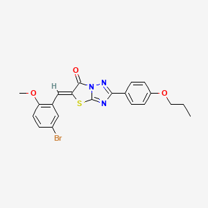 molecular formula C21H18BrN3O3S B12148658 (5Z)-5-(5-bromo-2-methoxybenzylidene)-2-(4-propoxyphenyl)[1,3]thiazolo[3,2-b][1,2,4]triazol-6(5H)-one 