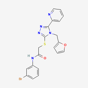 molecular formula C20H16BrN5O2S B12148696 N-(3-bromophenyl)-2-{[4-(furan-2-ylmethyl)-5-(pyridin-2-yl)-4H-1,2,4-triazol-3-yl]sulfanyl}acetamide 