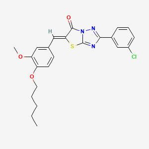 molecular formula C23H22ClN3O3S B12148701 (5Z)-2-(3-chlorophenyl)-5-[3-methoxy-4-(pentyloxy)benzylidene][1,3]thiazolo[3,2-b][1,2,4]triazol-6(5H)-one 