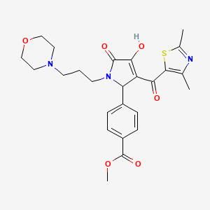 molecular formula C25H29N3O6S B12148944 Methyl 4-{3-[(2,4-dimethyl(1,3-thiazol-5-yl))carbonyl]-4-hydroxy-1-(3-morpholi n-4-ylpropyl)-5-oxo-3-pyrrolin-2-yl}benzoate 