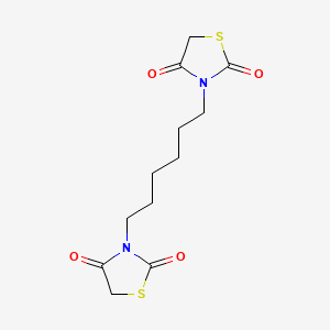 molecular formula C12H16N2O4S2 B12148979 2,4-Thiazolidinedione, 3,3'-(1,6-hexanediyl)bis- CAS No. 61531-85-9