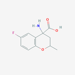 molecular formula C11H12FNO3 B012149 4-Amino-6-fluoro-2-methylchroman-4-carboxylic acid CAS No. 103197-11-1